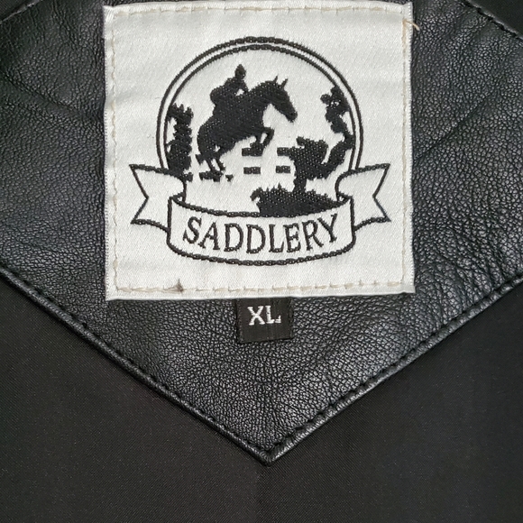 VTG Men's Black Leather Bomber Jacket - US XL - Picture 15 of 15